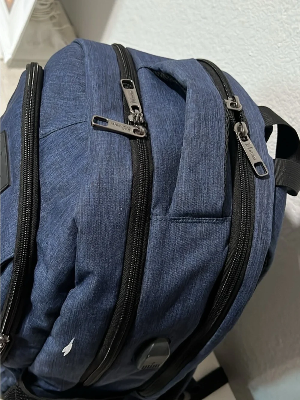 Navy Blue Men's Backpack - Durable Everyday Bag